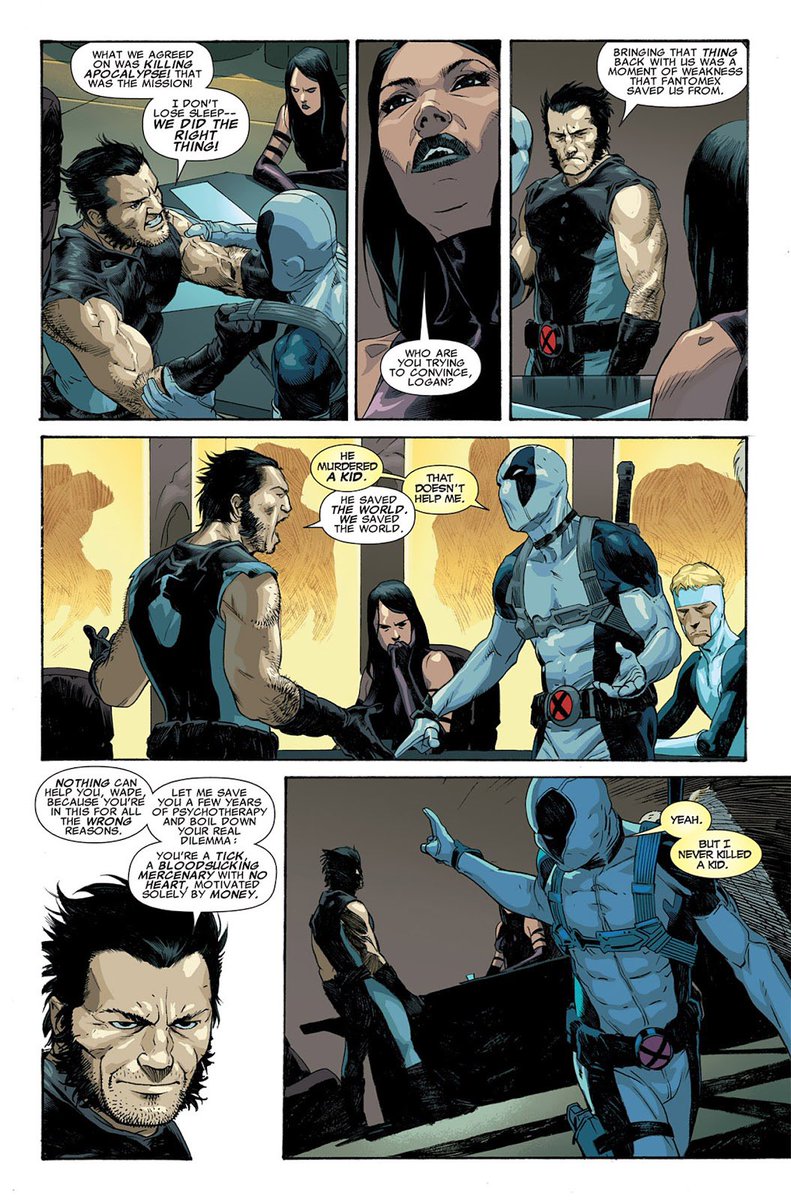 LuantheIII's tweet image. X-force struggles over killing a kid