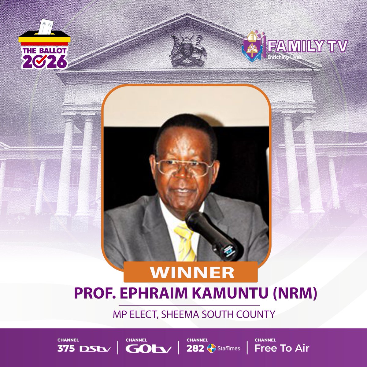 coufamilytv's tweet image. Official results: Nyasio Mudimi, Patrick Kiconco, and Prof. Ephraim Kamuntu (NRM) declared winners in the 2026 elections. 
#theballot2026 #UgandaDecides #UgandaElection