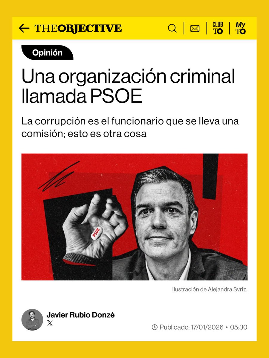 La UCO ha tenido a bien calificar como «organización criminal» al partido que nos gobierna. Agradezco el término, porque es la descripción técnica y forense de una realidad que ha secuestrado las instituciones. A menudo, la palabra «crimen» nos evoca el asesinato, pero aquí no