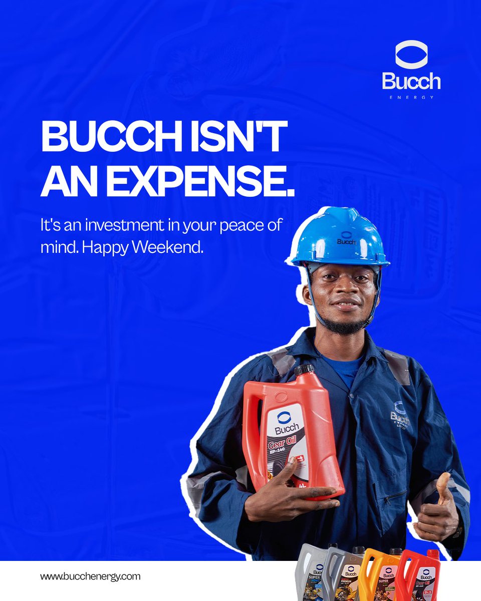 BucchEnergy's tweet image. Bucch isn’t an expense.
It protects your engine and saves you future repairs.
Happy weekend.

#BucchLubricants #EngineProtection #SmartCarCare #AutoCare #DriveWithConfidence