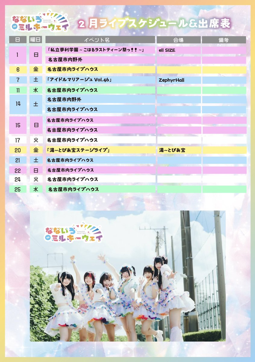 なないろ∞ミルキーウェイ【公式】2026/1/26公会堂ワンマン (@7__