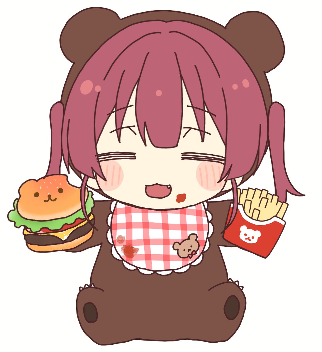 houshoumarine's tweet image. 💘マリンのラブリーおしりグッズ💘

今日１８時で受注締め切りです！！！

クマリンもキミのおうちにお迎えしてほしいってよ！🐻

ちなみにデザイン案のイラストは、船長が描きましたよ🍔🍟✨

↓※ほしい人は１８時までに絶対GETしてください！
shop.hololivepro.com/products/housh…