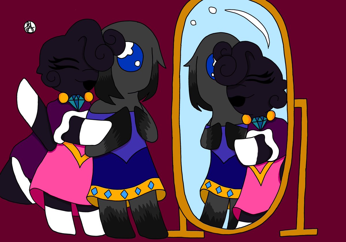 MamaMur24's tweet photo. Did the sketch of this at the beginning of last and finally decided to finish the little chibi drawing completely. It's a drawing of @Dark_Kyrtsal's Darla and my oc Chaotic trying on new dresses Darla made
#ocart
#SmilingCrittersAU
#SolarEclipseAu https://t.co/2DNVzlb3tC