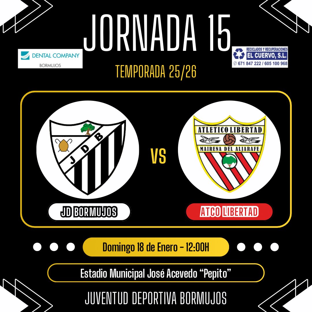 𝑃𝑅𝐼𝑀𝐸𝑅 𝐸𝑄𝑈𝐼𝑃𝑂 📣 𝗝𝗢𝗥𝗡𝗔𝗗𝗔 𝟭𝟱

🆚 Atlético Libertad
🗓️ Domingo 18 de Enero
🕡 12:00H
🏟️ Estadio Municipal José Acevedo “Pepito”

¡Volvemos a casa! ¡Todos juntos! 🫂

#IlusiónBlanquiNegra