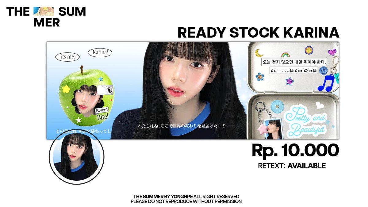 Yonghpe's tweet image. Help repost

Halo semuanya, tersedia layout ready stock edisi karina update terbaru dengan harga 10.000.

Untuk ava nya only png ya dan avail retext! Bila berminat bisa hubungi aku via dm (tag after dm) / tele in bio &amp;lt;3

karina gg #zonauang