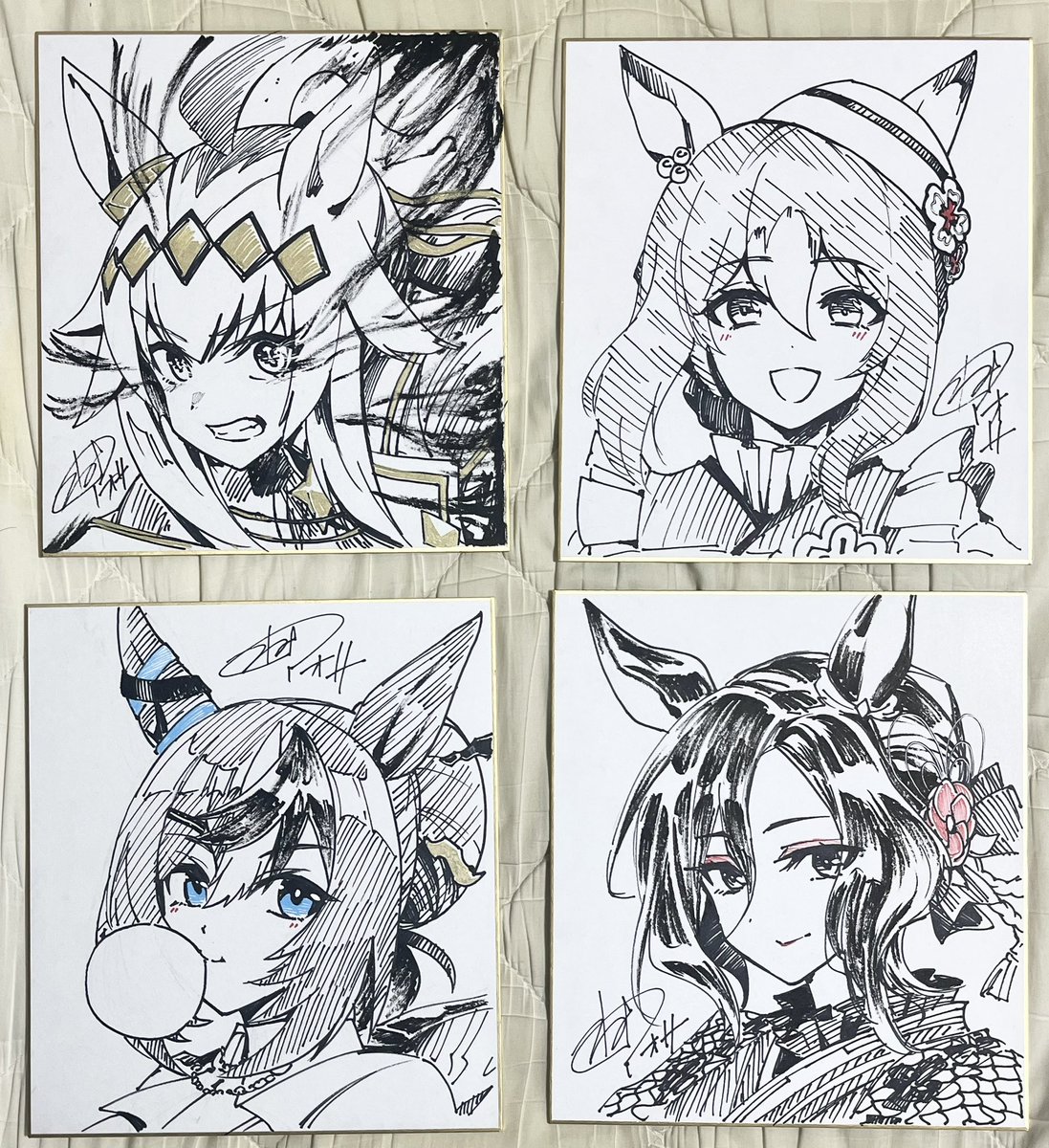 明日のこみトレに持ってく色紙はシングレオグリ、正月ファイン、正月