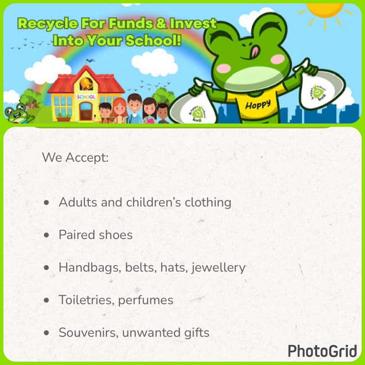 FOBSA will be holding a Happy School Bag collection next Friday, 23rd January. Please drop off any unwanted clothing etc, first thing in the morning and help us raise valuable funds for our school😊