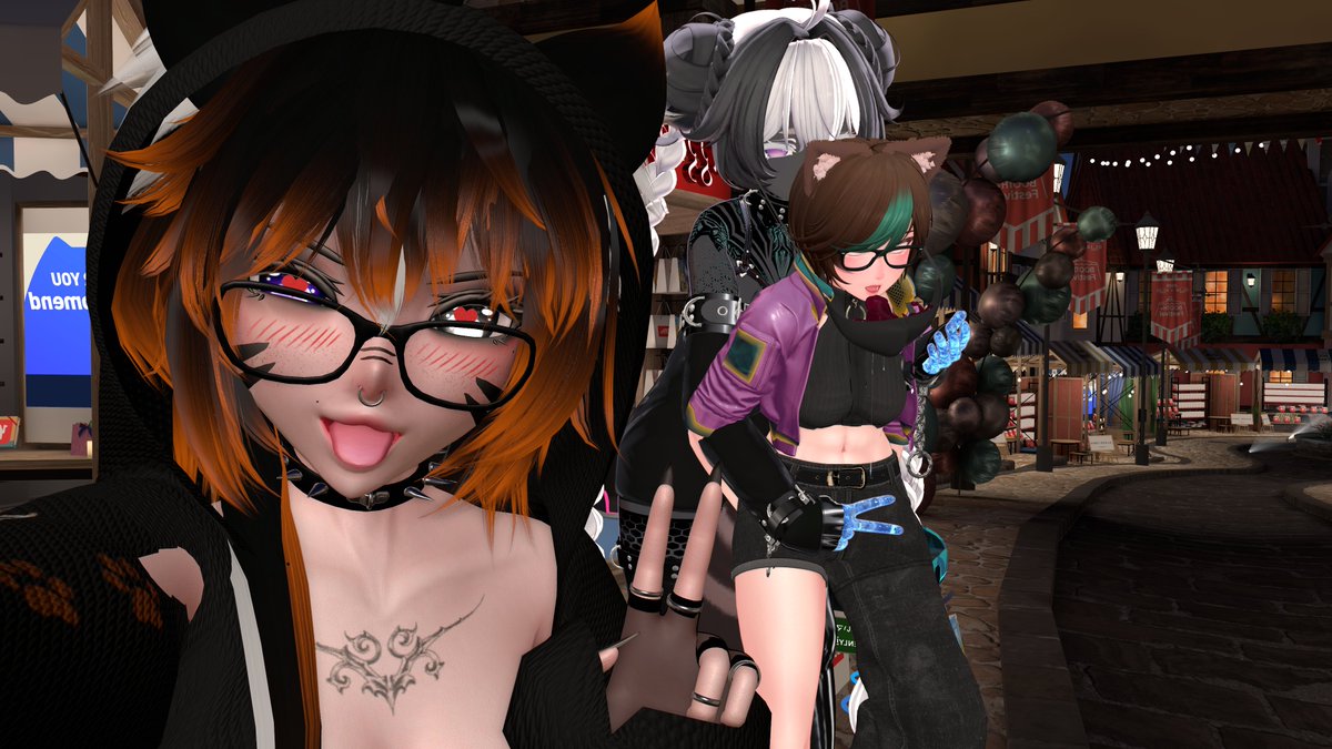 Girls' night out! 

Don't worry about <a href="/KathielVRC/">Kathiel 🦝🔞</a> back there, <a href="/Heavenly_VRC/">{亞ʜᴇᴀᴠᴇɴʟʏ亞}</a> is taking good care of them!