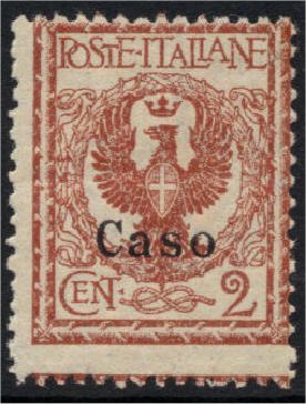 FIRST ISSUE of the Day: Aegean Islands - Caso SG3B Sc1 issued 1912. It is the southernmost island in the Aegean Sea. On 12 May 1912, during the Italo-Turkish War of 1911–1912, after the so-called "Battle of Cassos" which took place on 29 January 1912. #philately