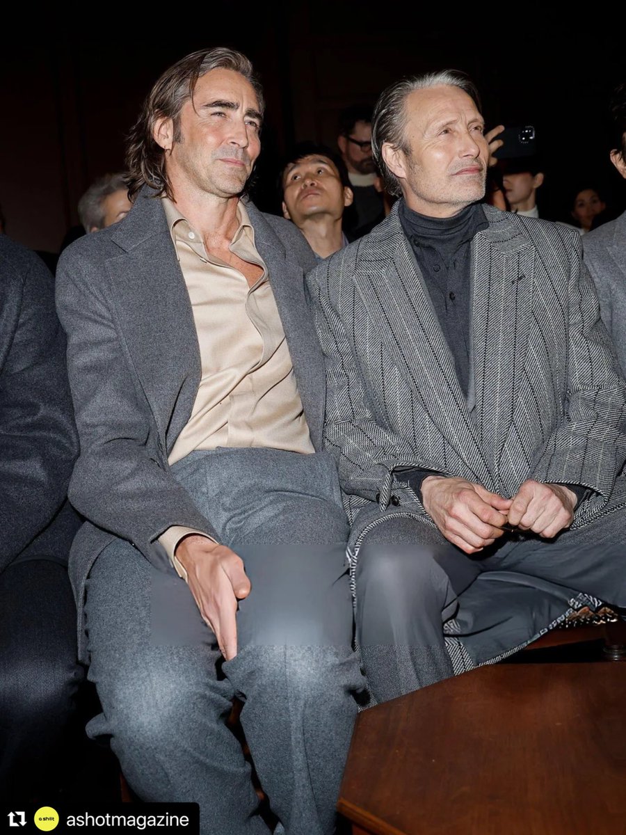 leepaceitaly1's tweet photo. #Repost @ashotmagazine via Instagram 

Lee Pace and Mads Mikkelsen at the Zegna Men's Fall/Winter 2026 fashion show.

#leepace #MadsMikkelsen #MilanFashionWeek https://t.co/SDKvWq0zgc
