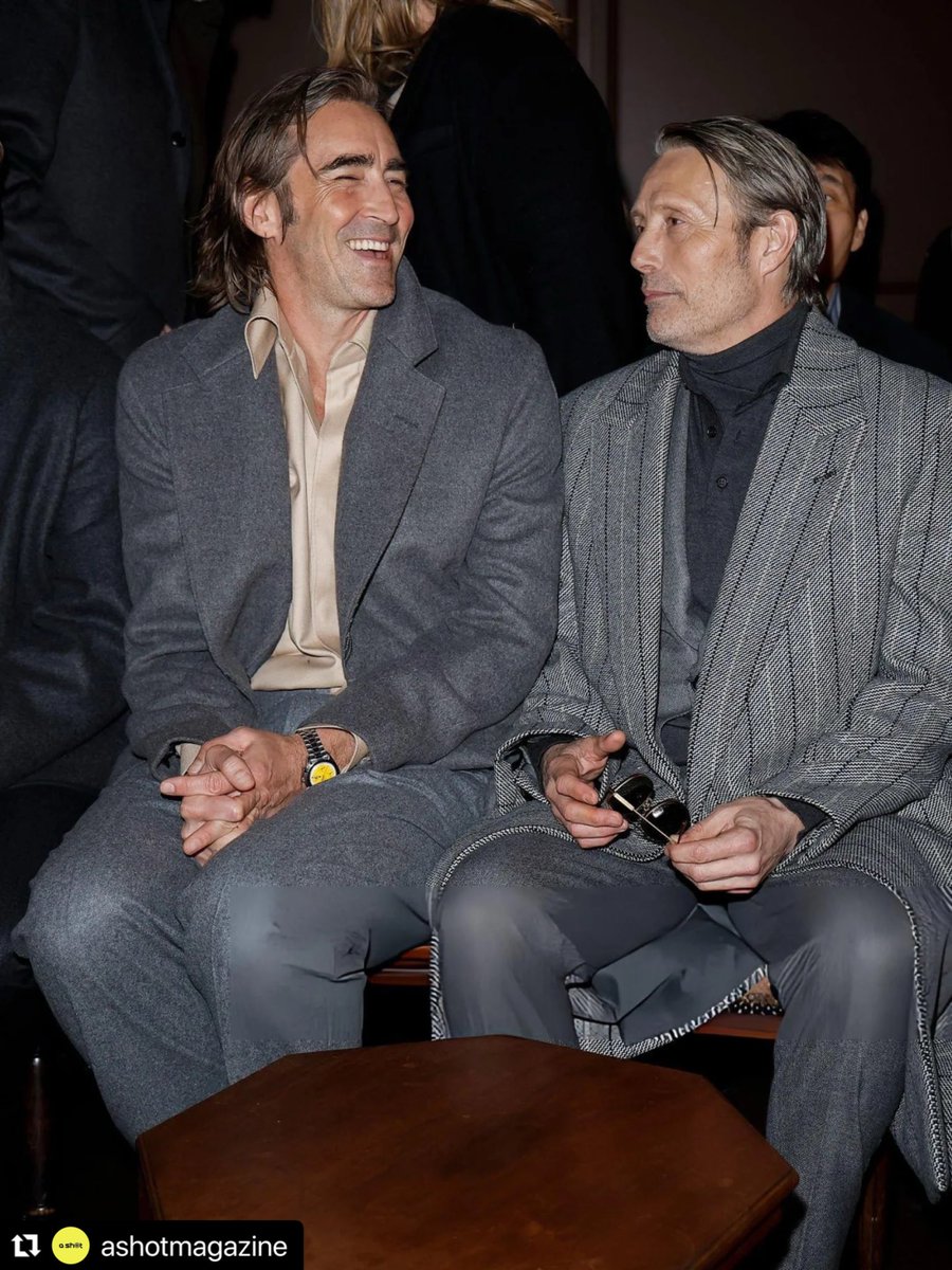 leepaceitaly1's tweet photo. #Repost @ashotmagazine via Instagram 

Lee Pace and Mads Mikkelsen at the Zegna Men's Fall/Winter 2026 fashion show.

#leepace #MadsMikkelsen #MilanFashionWeek https://t.co/SDKvWq0zgc