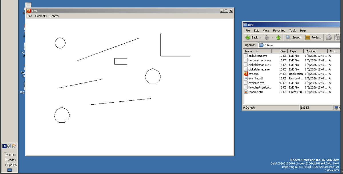 reactos's tweet image. Embedded Vector Editor (EVE) works on #ReactOS!
Test: stavpup