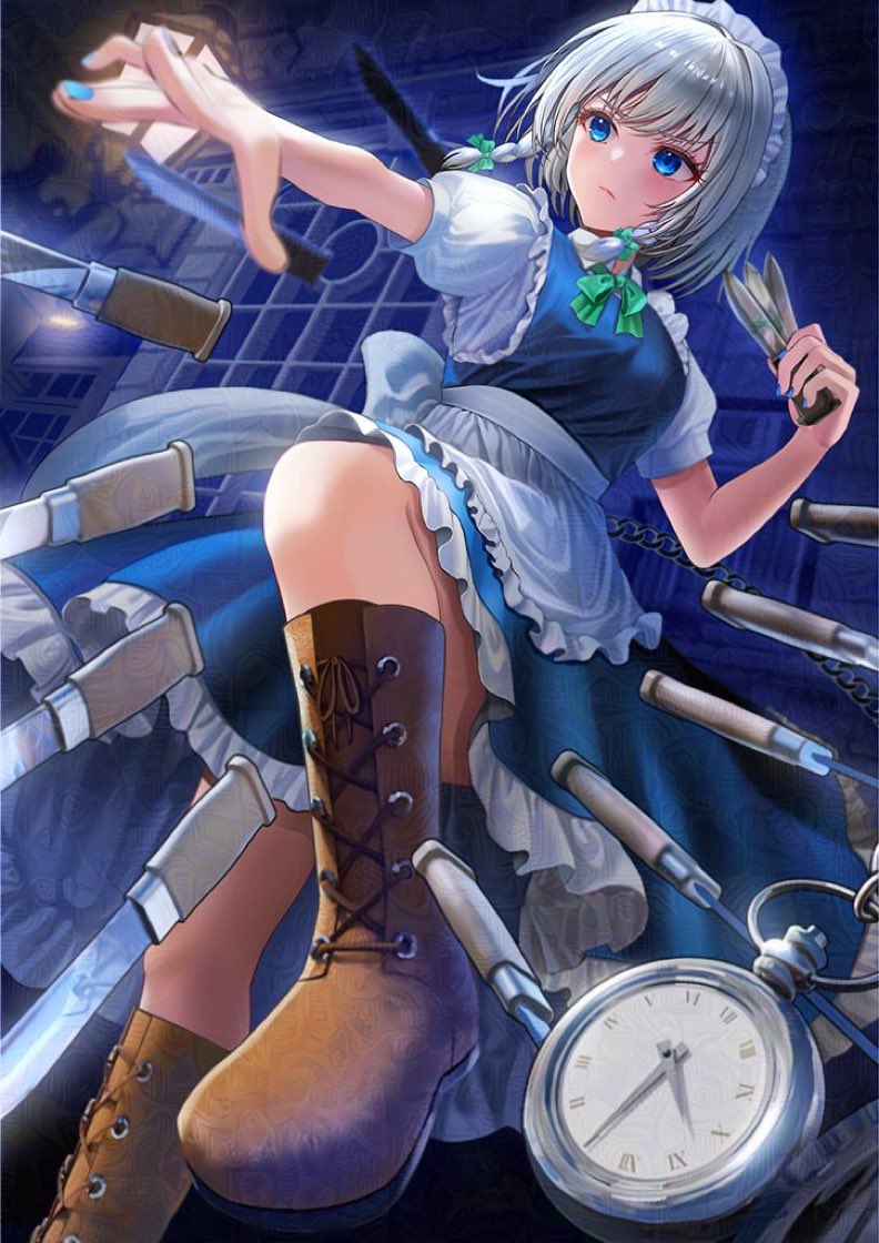 #魅力のある青を見せてください見た人全員強制 #東方Project 
青といえば咲夜さん！今年は沢山書きたい😭