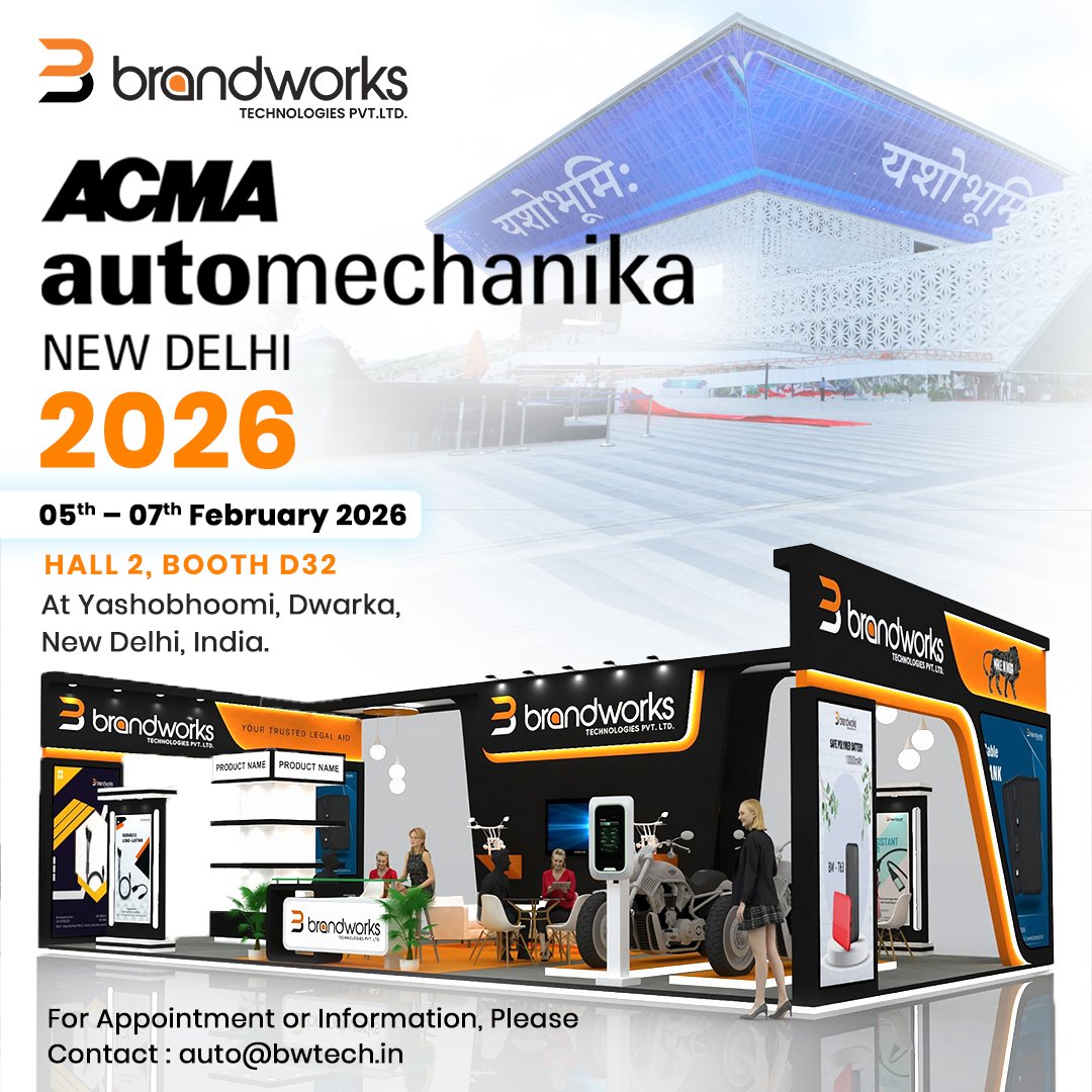 ACMA Automechanika New Delhi 2026

Explore EV motors, controllers, charging &amp; power electronics, plus scalable Make-in-India solutions.

📍 Booth: Hall 2.D32 | 📅 5–7 Feb 2026 | 
📌 Yashobhoomi, Delhi
Contact us: auto@bwtech.in 

#Automechanika2026 #EVInnovation #MakeInIndia