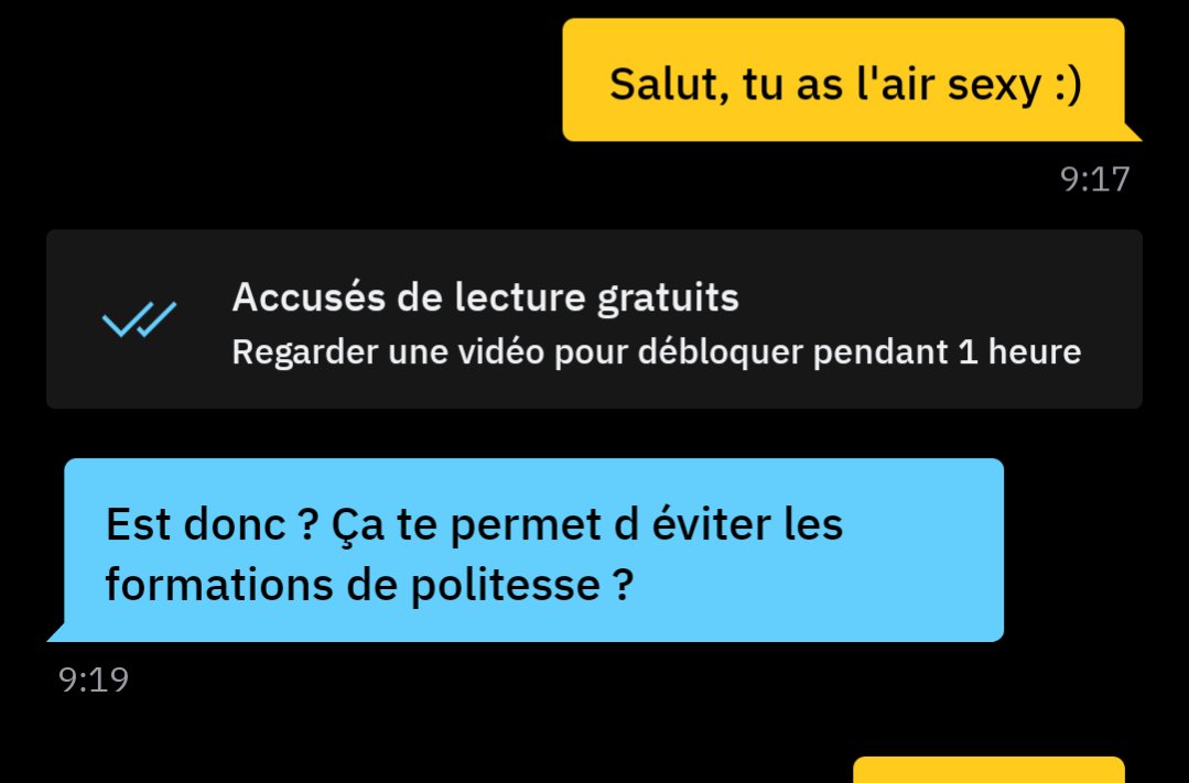 Bon, je suis officiellement impoli.