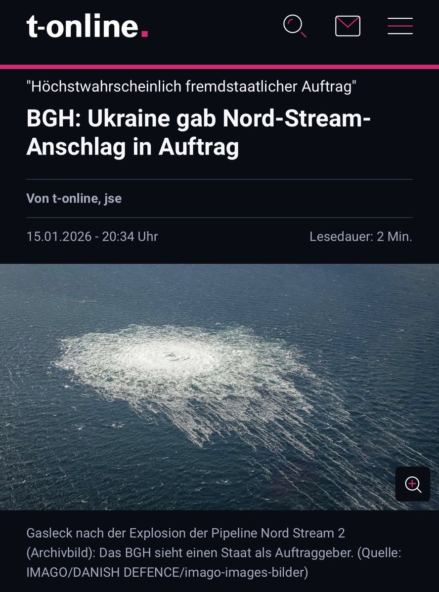 Nord Stream gesprengt – 
jetzt sagt sogar der BGH: „Es war die Ukraine“

Das dürfte nur die halbe Wahrheit sein.

Was die meisten von uns vermuten: Biden hat’s angeordnet, CIA-Taucher gezündet, Ukraine als nützlicher Idiot vorgeschoben.  

Ergebnis - Deutschland zahlt die