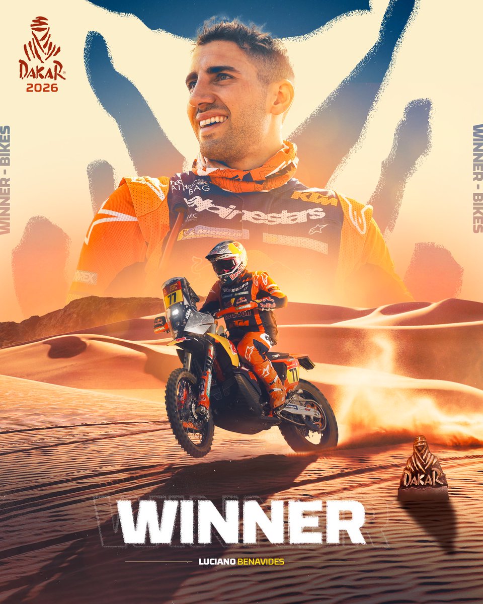 2 SECONDS!!
LUCIANO BENAVIDES WINS DAKAR 2026 BY 2 SECONDS AHEAD OF RICKY BRABEC 😱

#Dakar2026 #DakarInSaudi