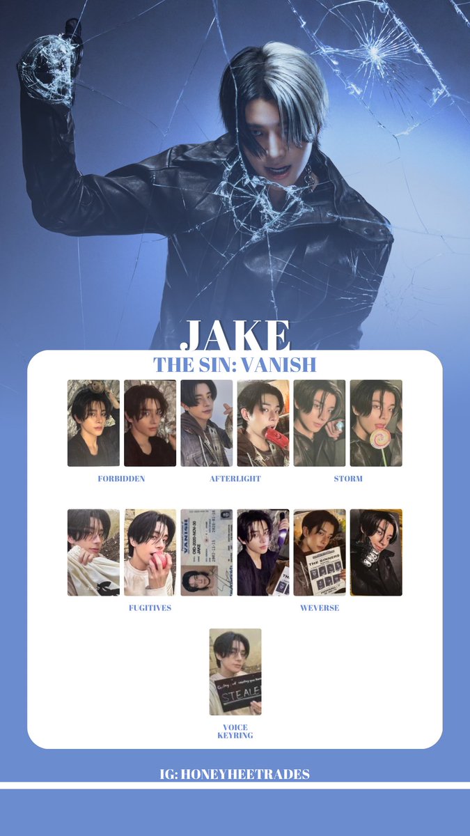 ENHYPEN 엔하이픈 PHOTOCARD 포토카드 TEMPLATE

[ THE SIN: VANISH PHOTOCARDS ]

[91/91] 

COMPLETE

pc->ctto  

jungwon정원heeseung희승jay제이jake제이크sunghoon성훈sunoo선우ni-ki니키

enha poca wl list wishlist preview weverse forbidden storm afterlight fugitives keyring 포카