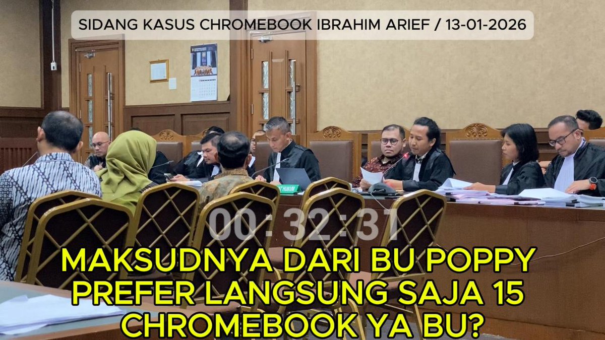 Dari sidang minggu ini, kami meyakini tuduhan Ibam "mengarahkan" Chromebook terbantahkan🚨

Rekaman rapat yang diputar Penuntut Umum ikut mematahkan tuduhan saksi2 pejabat tim teknis yang mencoba "cuci tangan" keputusan Chromebook mereka ke Ibam

 Simak 6 bukti yang terungkap