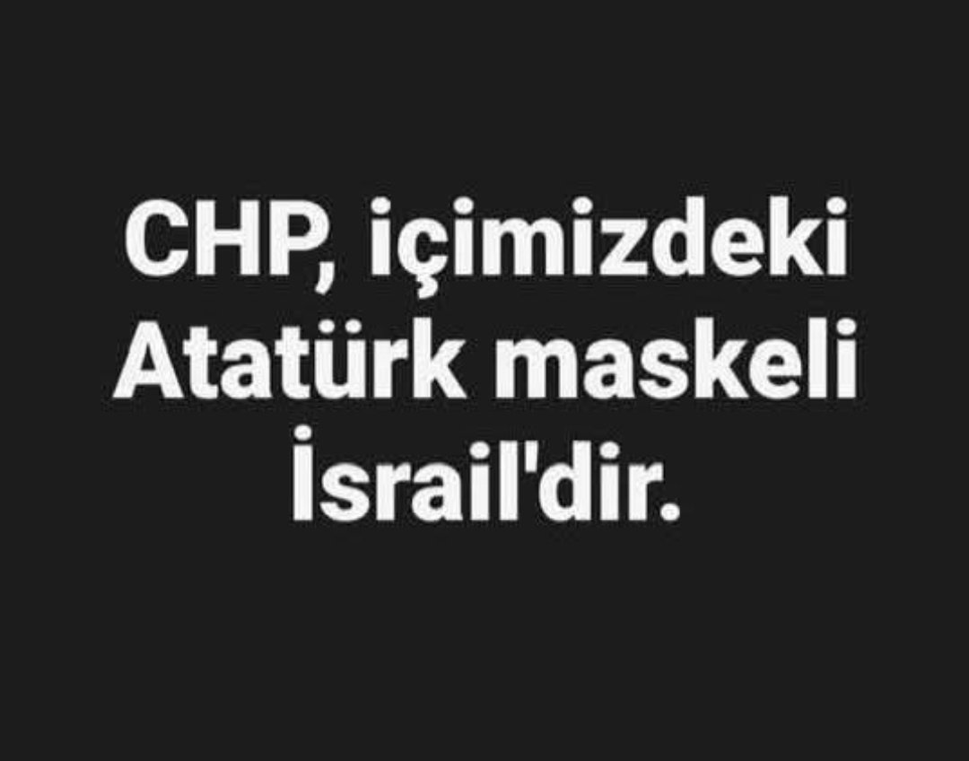 CHP, İÇİMİZDEKİ ATATÜRK MASKELİ İSRAİL'DİR. 

#sondakika Tarkan #TaşacakBuDeniz Tan Sağtürk #UzakŞehir #altın Meteorolojik Uyarı #yağmur Rahşan Atatürk Ecevit #Chp cumatresi  zarife jet İmamoğlu