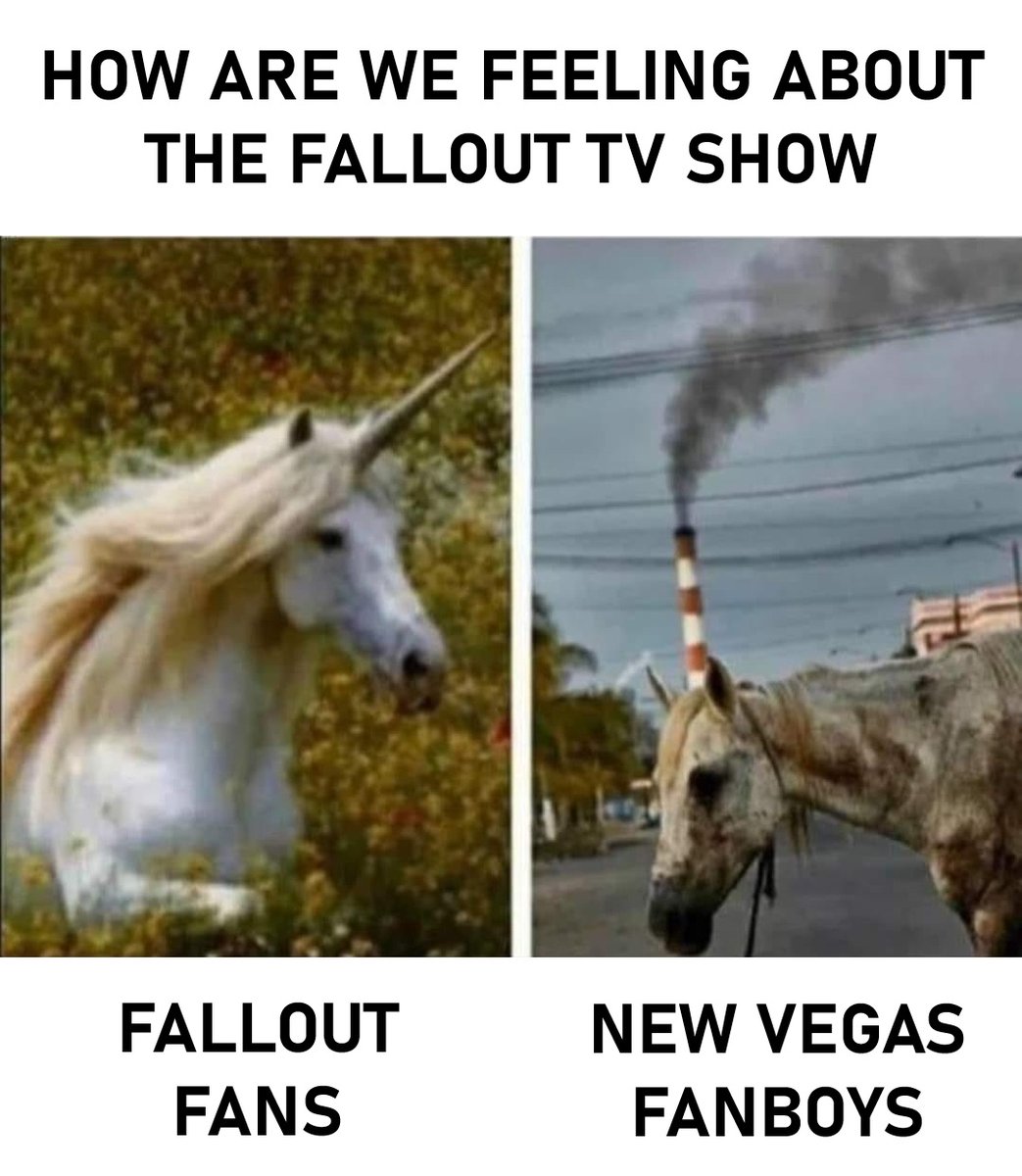 TheVaultTecInc's tweet image. I love Fallout: New Vegas and the TV show. 🤷