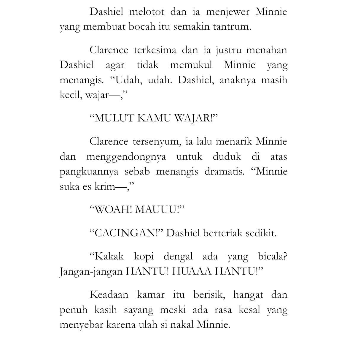 Bocah gembul pengganggu hubungan Clarence dan Dashiel.