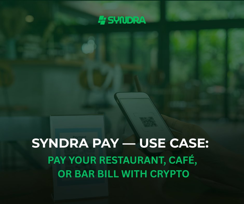 SyndraChain's tweet image. 🍽️ Pay Your Restaurant, Café, or Bar Bill with Crypto — Coming Soon

Very soon, you’ll be able to pay directly with crypto at restaurants, cafés, and bars using Syndra Pay.

No more expensive card conversion fees.
No hidden charges.
No complexity.

💳 Pay with crypto instantly
🏦