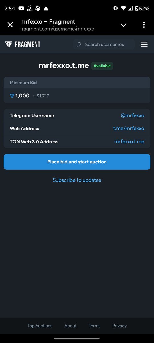 Haluum01's tweet image. Telegram username for sale (@mrfexxo)
#fragment