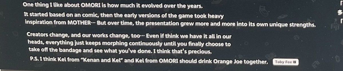 MoonTails27__'s tweet image. adding to my own posts, this little reminder was written by toby fox

i recommend reading this