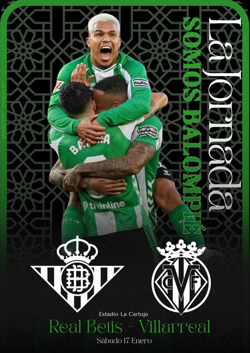 somos__balompie's tweet image. 𝐋𝐀 𝐉𝐎𝐑𝐍𝐀𝐃𝐀 

@RealBetis ⚔️ @VillarrealCF 

𝐉𝐨𝐫𝐧𝐚𝐝𝐚 𝟐𝟎
🏟️ Estadio de La Cartuja 
⌚️ 21:00
👨‍⚖️ Víctor Garcia 

📲 @somos__balompie 
🖥️  youtube.com/@somos__balomp…