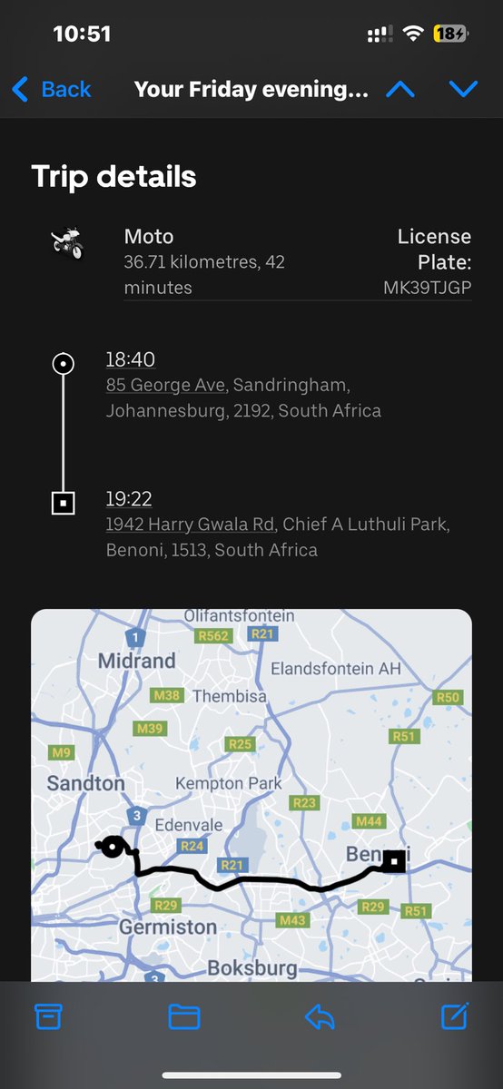 AdelaideDlamin6's tweet photo. @Uber_Support hi I've got a problem here I'm being over charged the driver didn't end my trip and not waking up to view that he drove all the way to Benoni how do I get help please https://t.co/jzPURfDZTI