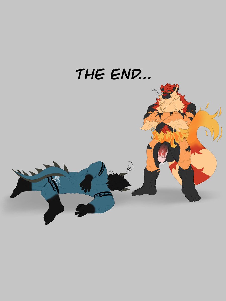 Uldren’s huge mistake 🔥 🐉 
(Comm for <a href="/UldrenTheDragon/">Uldren</a> )

#furryart #furry #bara #art