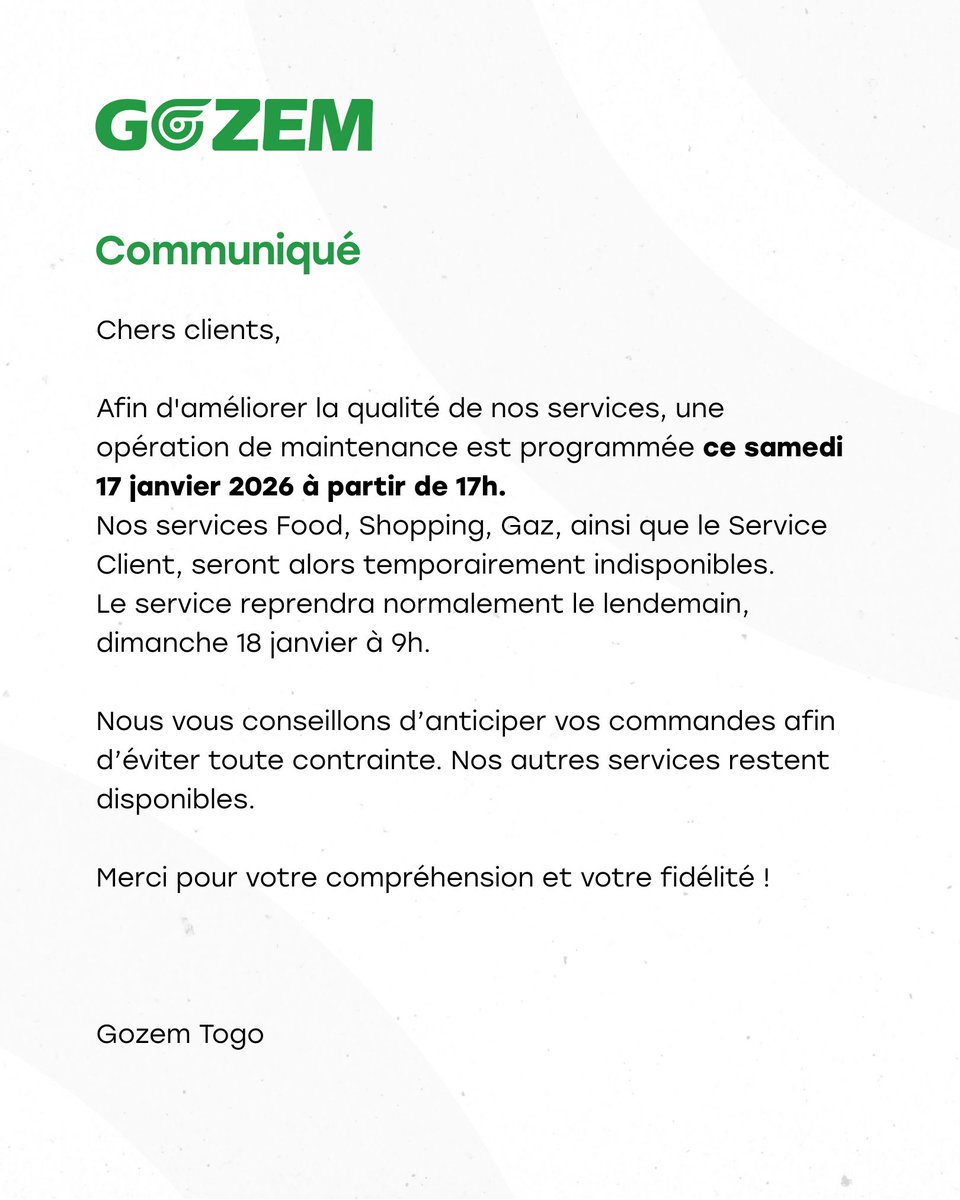 #Communiqué #GozemTogo