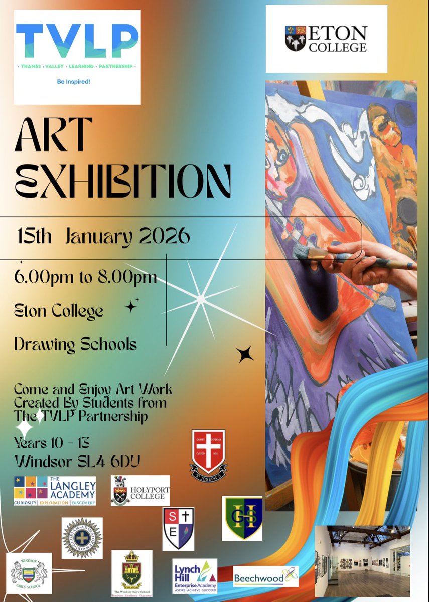 Beechwood Art Exhibition at Eton College 🎨

We are incredibly proud to share that Beechwood students are taking part in the TVLP Art Exhibition at Eton College.
This exhibition showcases outstanding artwork created by our talented students in Years 10–13.