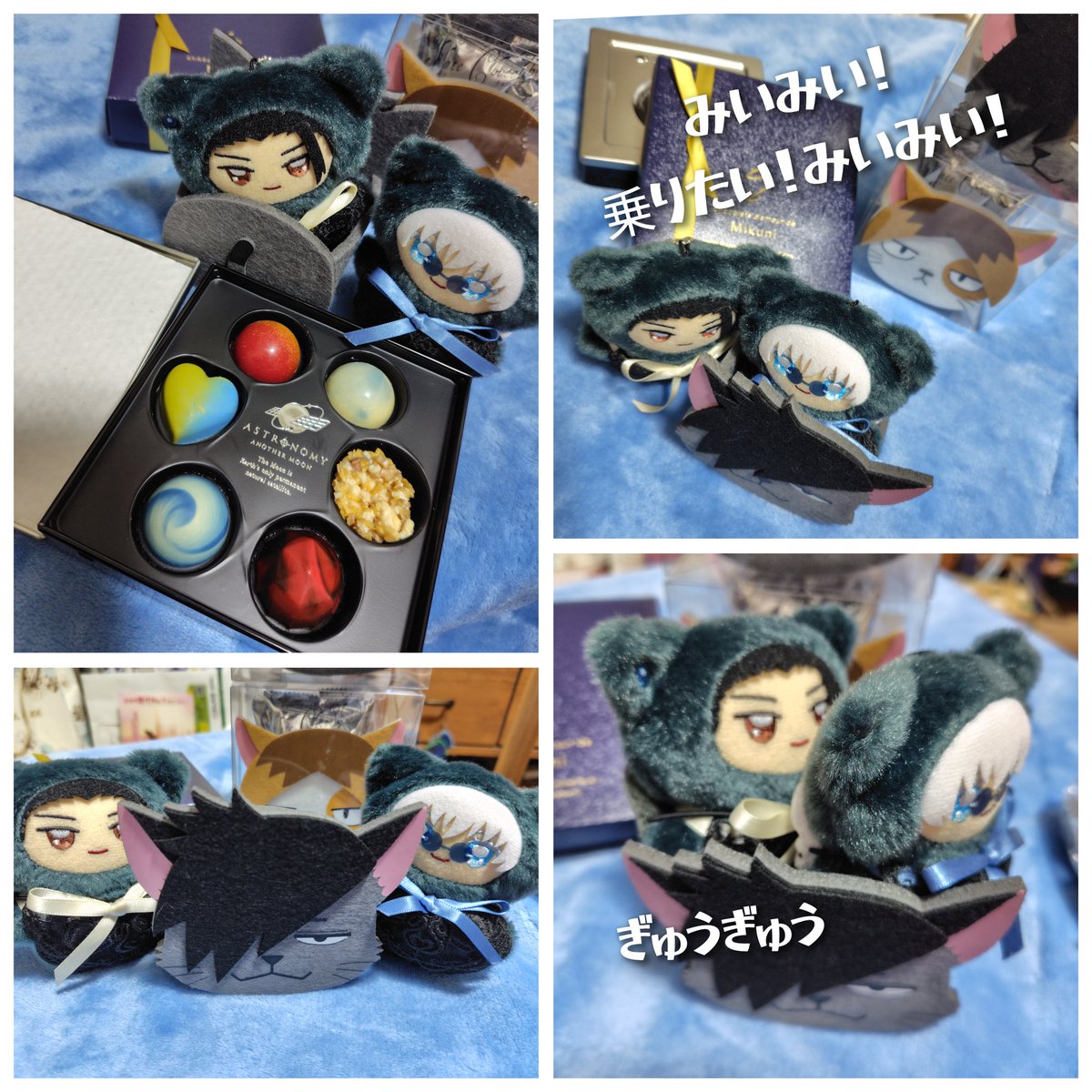 黒尾ネッコ入手🐈‍⬛
イオソ限定で3軒探してやっと買えた
クランチチョコ付いていますが税は10％です
友達のお使い分と3つも積むおたく

ちみたちで取り合い
小物入れだよ乗り物じゃないよ
572カラーの綺麗なチョコも見つけた