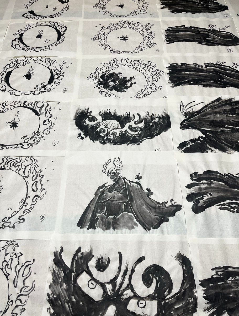 炎炎ノ消防隊 参ノ章 第2クール』 ED水墨原画 鬼火鉢 #FireForce