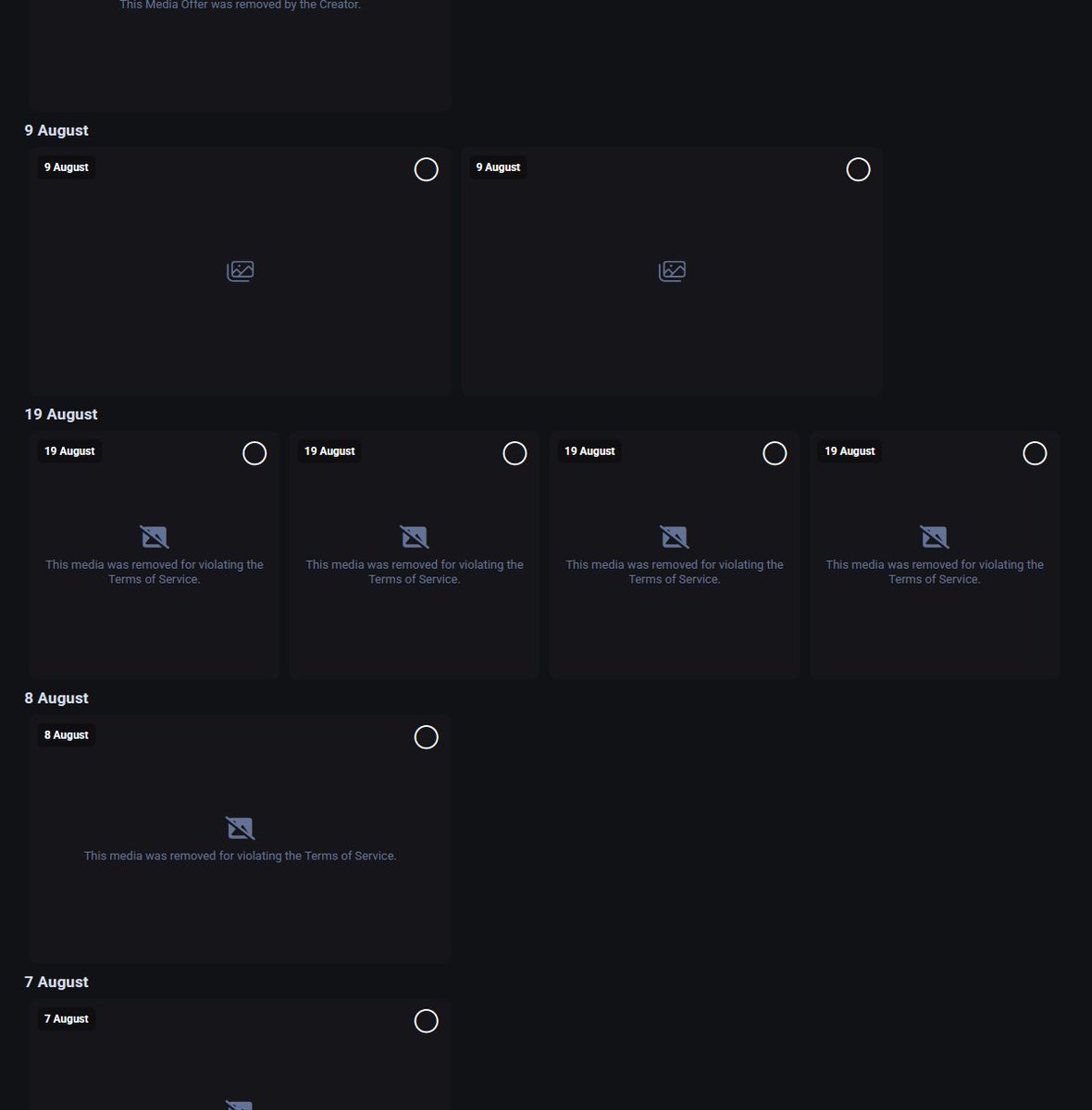 Agent18Plus's tweet image. So I checked on my Fansly profile tonight and this is what I found.
They removed EVERY post without warning, and all of my vault is gone.
I DON'T EVEN GET OT KEEP MY PFP?