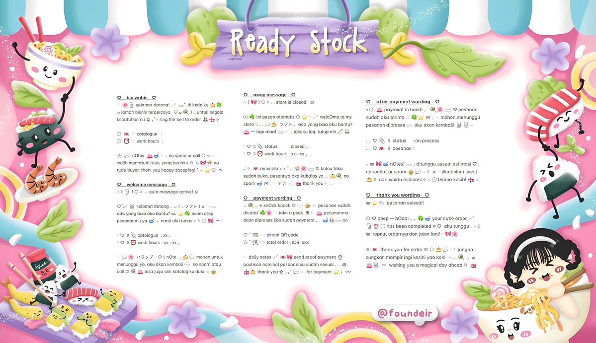 ofKathie's tweet image. ⠀
. . 𓏲 🌸  ♡︭  help retweet?  thank you!  ⊹

Ი ⑅ Ი 🧸 ₊ hemlO’ sobat imut . . ◎ 🥣 kath bawain ready stock 💭 𖦹 wording bundle set up ⑅ 🎀🍰 𖠗 theme cute, kidcore, fish it &amp;amp; masculine യ˚₊ 🍀 cek ALT for more!  ៶៲៸

୨୧ 💌 ——— ꒰ IDR. 28.000 ꒱
ⓘ  #zonauang 🍦
⠀