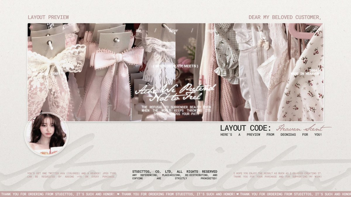 Studittos's tweet image. Help me to RT/REPOST this?

Selamat sore! Aku membawa delapan READY STOCK untuk katalog 'HEAVEN SCENT' dengan muse 'JANG WONYOUNG' yang bisa langsung kalian take melalui DM, ya!

📩: via DM!
💵: 8k/each, FREE RE-TEXT!

#zonauang #zonaba #zonabu