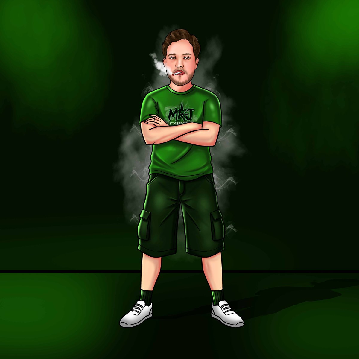 mistyyvincent's tweet image. Fresh character design for @MRJJoints  💨 Swapped the armor for a streetwear look and leaned into that deep green glow. Love how the smoke turned out.

#DigitalArt #CharacterDesign #ArtPortfolio