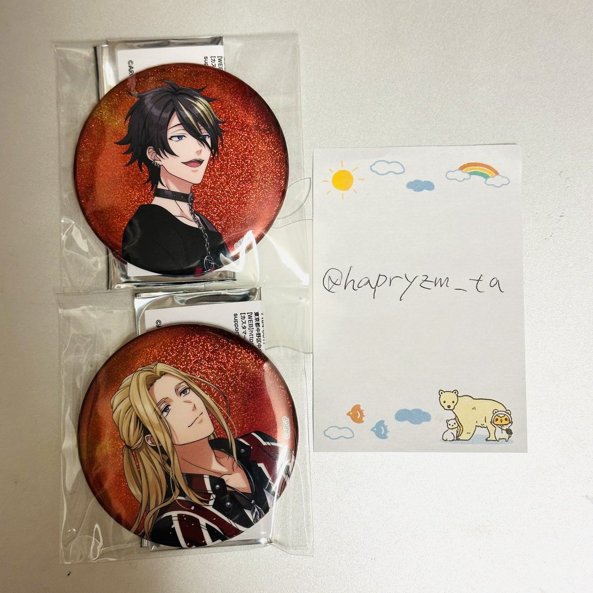 hapryzm_ta's tweet photo. 【交換】from ARGONAVIS アルゴナビス キミステ

譲：涼、深幸、遵、虎春、大門
求：ピックチャーム、アクリルマーカー→賢汰
　　缶バッジ→那由多＞賢汰

いずれも定価譲渡も可です。郵送または平日18:00以降東京駅周辺お手渡し。検索からでもお気軽にお声がけください。宜しくお願い致します。 https://t.co/Jw3ykZ8bLI