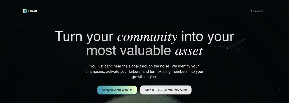 Keewy dot io is a conversion &amp; retention focused marketing "agency" that saves you a ton of money↓

I put the word agency in quotation marks because we're more of an extended in-house style community arm to your company.

Working with us gives you an executional community team
