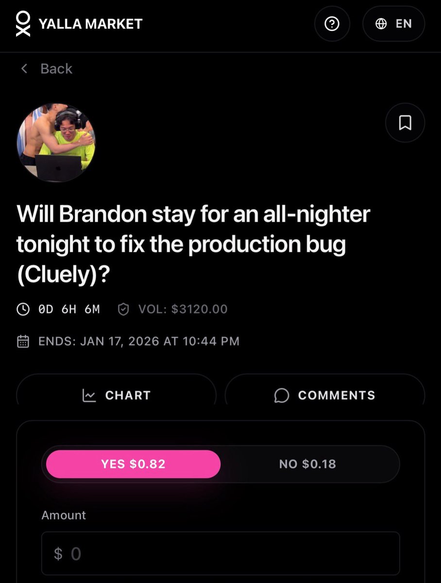 gm CT  
imagine spinning up internal prediction markets inside your company to bet on production releases and shipping timelines