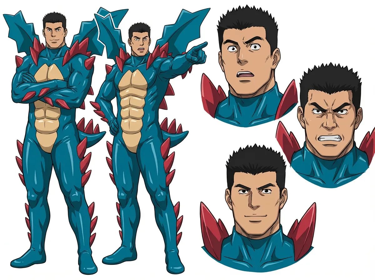 Hunky_latex's tweet image. 【OC】Druddigon latex suit
#AIart #muscle #RubberFur