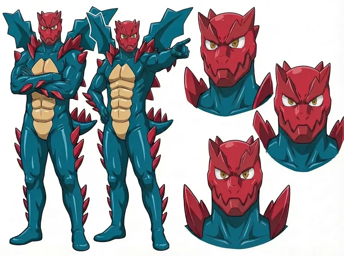 Hunky_latex's tweet image. 【OC】Druddigon latex suit
#AIart #muscle #RubberFur