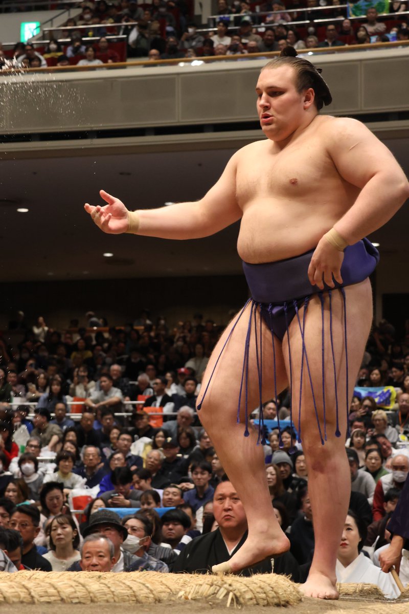 七日目の様子＞ 幕内取組 #安青錦（6勝1敗） 寄り倒し #若元春（1勝