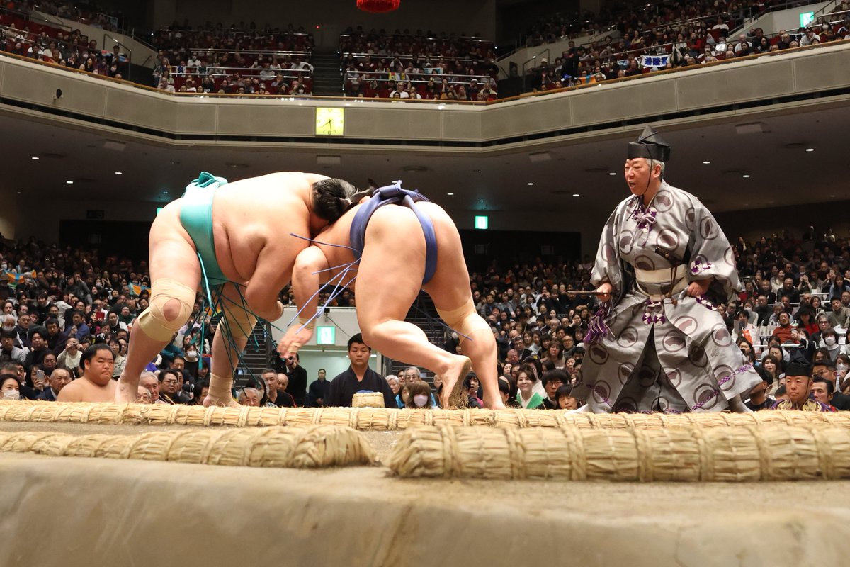 七日目の様子＞ 幕内取組 #安青錦（6勝1敗） 寄り倒し #若元春（1勝