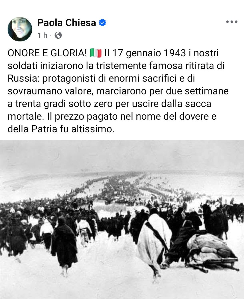 AlekosPrete's tweet image. Ancora una volta la deputata in Commissione Difesa ha perso l’occasione per condannare il regime fascista.
Oltre 80.000 soldati italiani mandati a morire non per “dovere”, ma per la follia di un criminale. #matrice