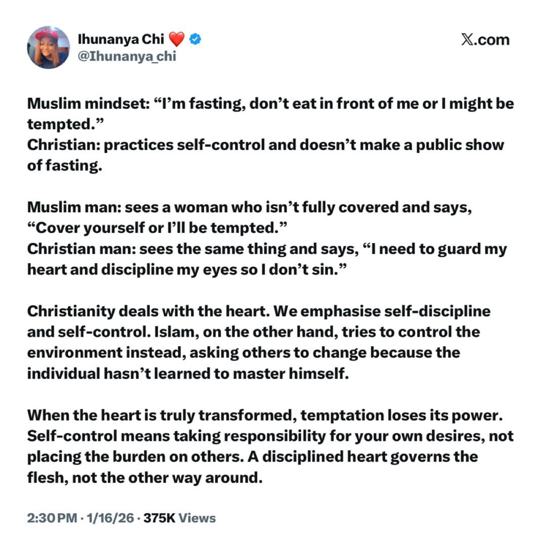 instablog9ja's tweet image. This post draws a sharp line between self-discipline and external control — and the internet is divided. Where do you stand?