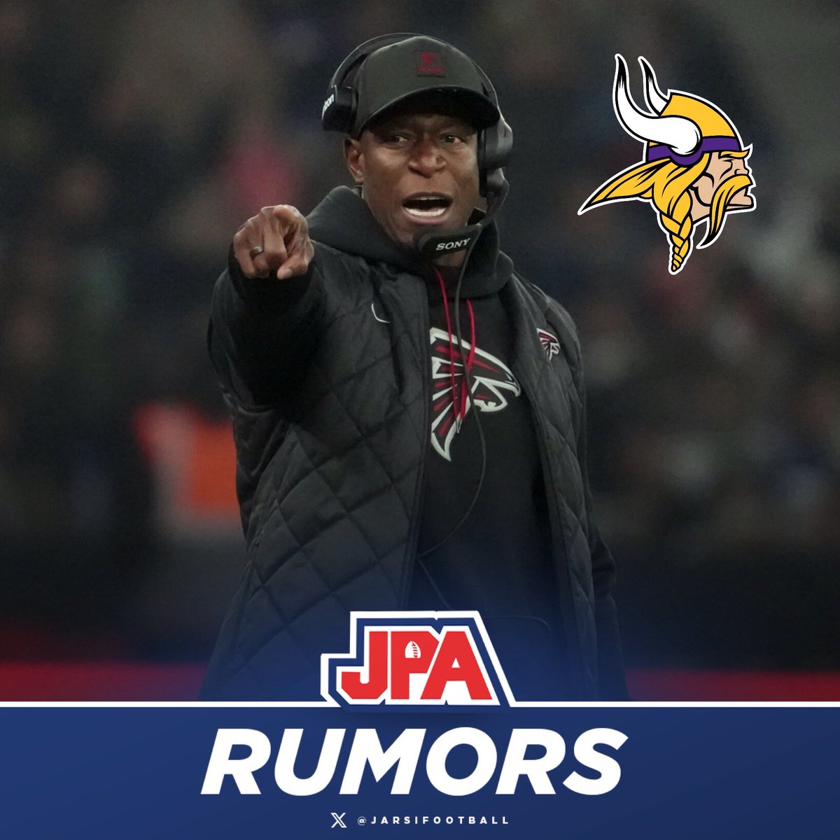 jasrifootball's tweet photo. 𝗥𝗨𝗠𝗢𝗥𝗦: Former Falcons’ HC Raheem Morris would “definitely” be in play for the Vikings’ DC position if Brian Flores left, according to @alec_lewis
Obvious connections to Kevin O’Connell, as they both come from the McVay tree. https://t.co/1aXaVL3osc